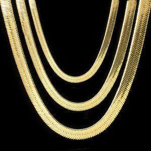 14k Gold 7mm 24" Flat Chain